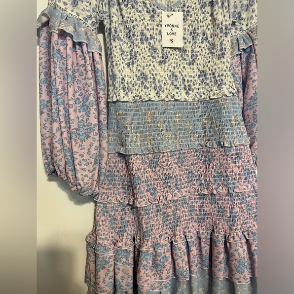 Smocked Mini Dress Size Small - Picture 3 of 5